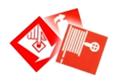 pictogrammen brandblusser, brandslanghaspel, verbandkoffer, computerruimte, pictogrammen brandblusser, brandslanghaspel, verbandkoffer, computerruimte,